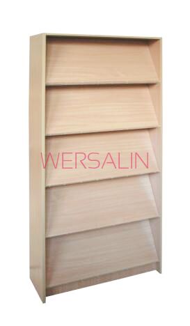 Regał na czasopisma z uchylmi półkami 180x90x38