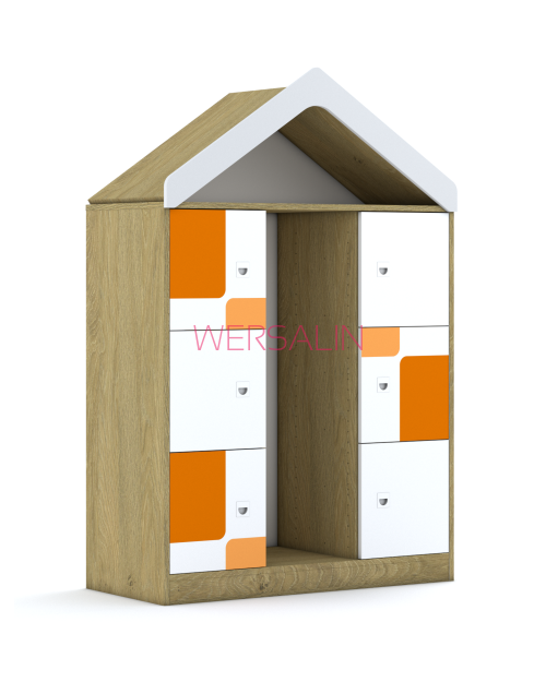 Regał na pojemniki Blox Pastel 110 3PG 6F1 z daszkiem