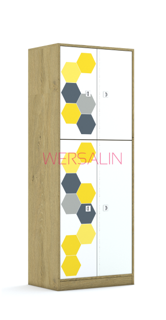 Szafa Blox Hex Yellow Grey 70 5P 2F3/2F2