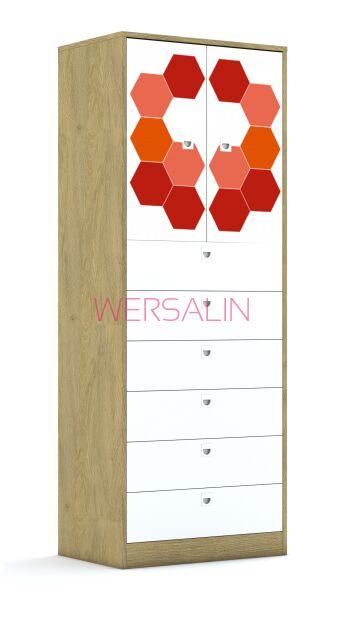 Szafa Blox Hex Red 70 5P 2F2 6S