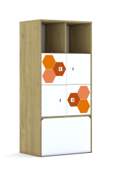 Regał Blox Hex Red 70 4PP 4F1 ze skrzynią