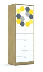 Szafa Blox Hex Yellow Grey 70 5P 2F2 6S