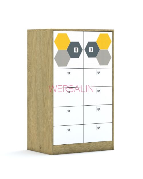 Szafa Blox Hex Yellow Grey 70 3PP 2F1 8SB