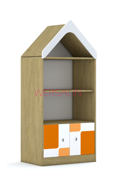 Regał Blox Pastel 70 3P 2F1 z daszkiem