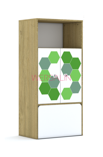 Regał Blox Hex Green 70 4P 2F2 ze skrzynią