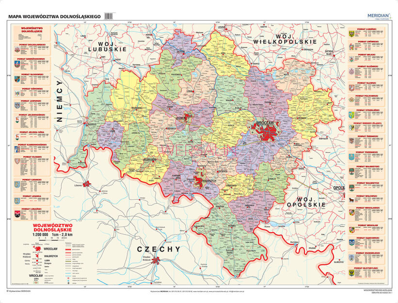 Województwo dolnośląskie - mapa administracyjna