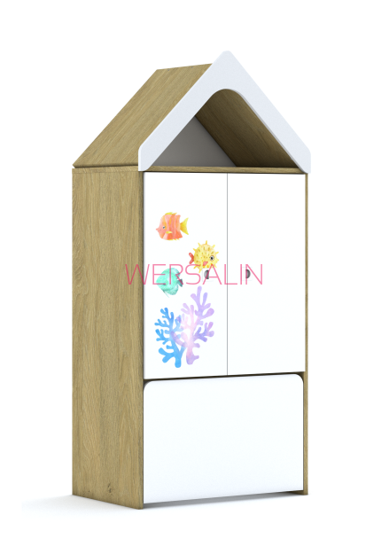 Regał Blox Ocean 70 3P 2F2 z daszkiem i skrzynią