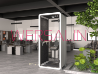 Kabina akustyczna do biura jednoosobowa Small Booth biały/szary 3D - 4