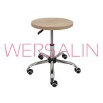 Taboret laboratoryjny siedzisko z płyty laminowanej kółka - 3