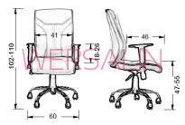 Fotel gabinetowy - MODEL 6851 TILT/PU GRANAT - 4