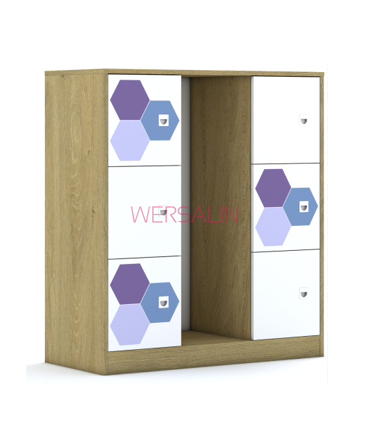 Regał na pojemniki Blox Hex Hex Violet Blue 110 3PG 6F1