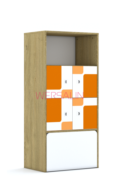 Regał Blox Pastel 70 4PP 4F1 z skrzynią