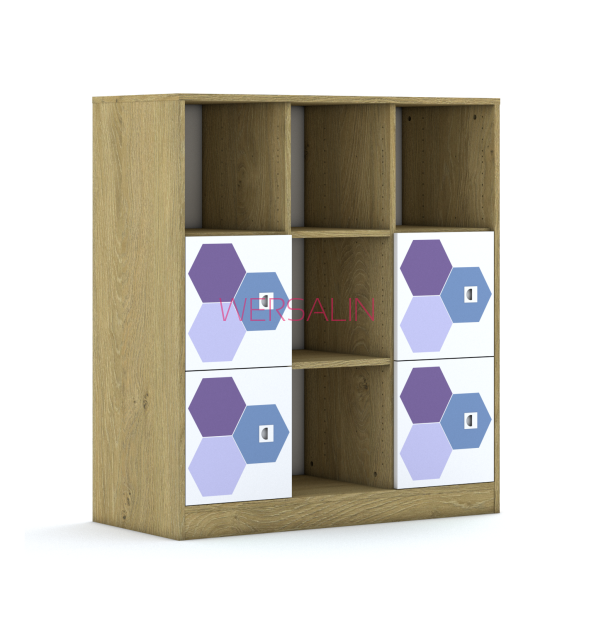 Regał Blox Hex Violet Blue 110 3PP 4F1