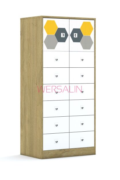 Szafa Blox Hex Yellow Grey 70 4PP 2F1 12SB