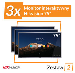 Zestaw 3x Monitor interaktywny HIKVISION 75 cali DS-D5B75RB/C 75″ 4K