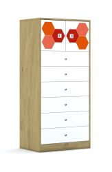 Szafa Blox Hex Red 70 4P 2F1 6S