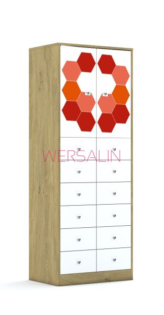 Szafa Blox Hex Red 70 5PP 2F2 12SB