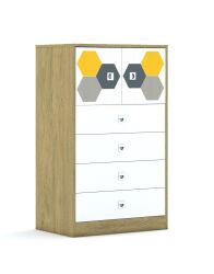 Szafa Blox Hex Yellow Grey 70 3P 2F1 4S