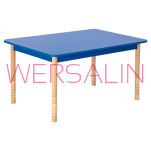 Stolik drewniany PROSTOKĄTNY bukowy i kolorowy - 2