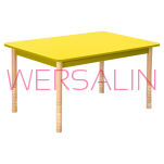 Stolik drewniany PROSTOKĄTNY bukowy i kolorowy - 3