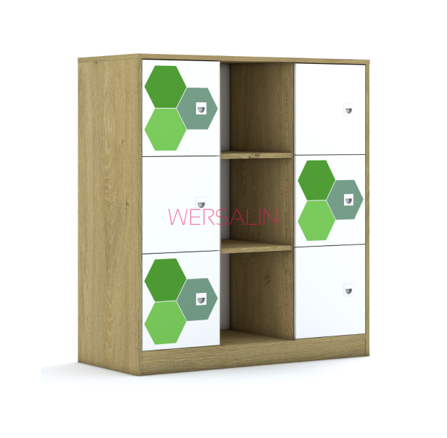 Regał Blox Hex Green 110 3PP 6F1