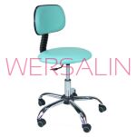 Krzesło laboratoryjne, ekoskóra, podstawa chrom - 3