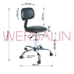 Krzesło laboratoryjne, ekoskóra, podstawa chrom - 7