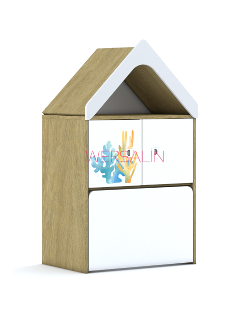 Regał Blox Ocean 70 2PP 2F1 z daszkiem i skrzynią