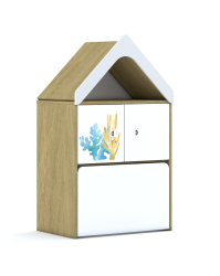 Regał Blox Ocean 70 2PP 2F1 z daszkiem i skrzynią