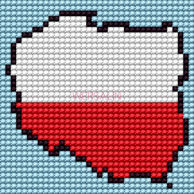 Kanwa - flaga Polski, kwiatek różne rodzaje