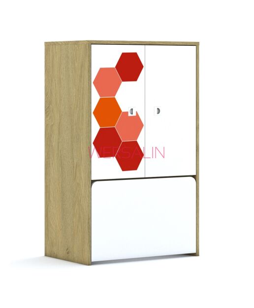 Regał Blox Hex Red 70 3P 2F2 z skrzynią