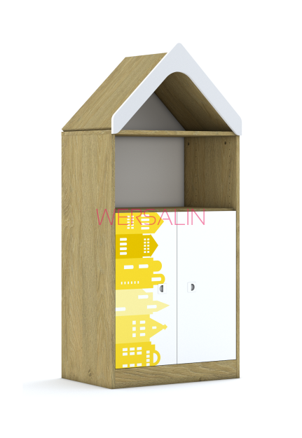 Regał Blox Houses 70  3P 2F2 z daszkiem