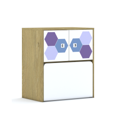 Regał Blox Hex Violet Blue 70 2PP 2F1 z skrzynią