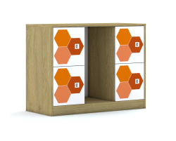 Regał na pojemniki Blox Hex Red 110 2PG 4F1