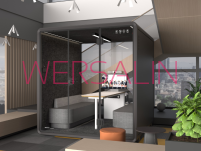 Kabina akustyczna do biura czteroosobowa Large Booth biały/szary 3D - 6