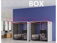 Kabina akustyczna do biura czteroosobowa Large Booth biały/szary 3D - 4