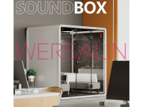 Kabina akustyczna do biura czteroosobowa Large Booth biały/szary 3D - 5