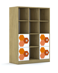 Regał Blox Hex Red 110 4PP 4F1