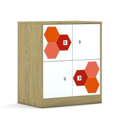 Szafa Blox Hex Red 70 2PP 4F1