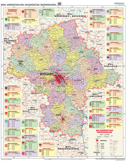Województwo mazowieckie - mapa administracyjna